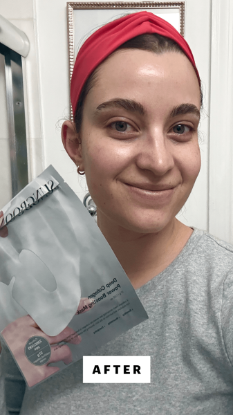 Felbin after applying the Sungboon Editor Deep Collagen Power Boosting Mask